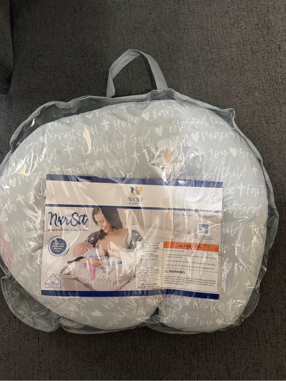 Essentials NurSit Nursing Support Pillow - Light Gray